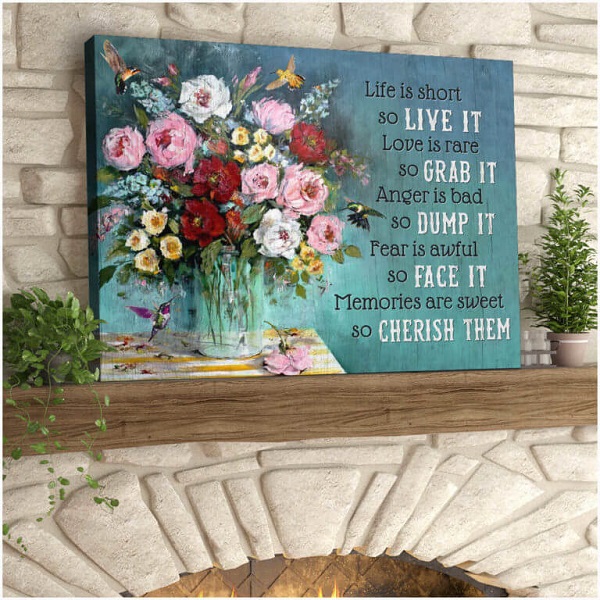 mother's day gifts for friends Life is short canvas art Oh Canvas 24x30 inches, $87,95