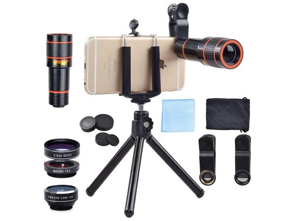 mother's day gifts for friends Gift the Apexel 4 in 1 Camera Lens Kit, $21.95