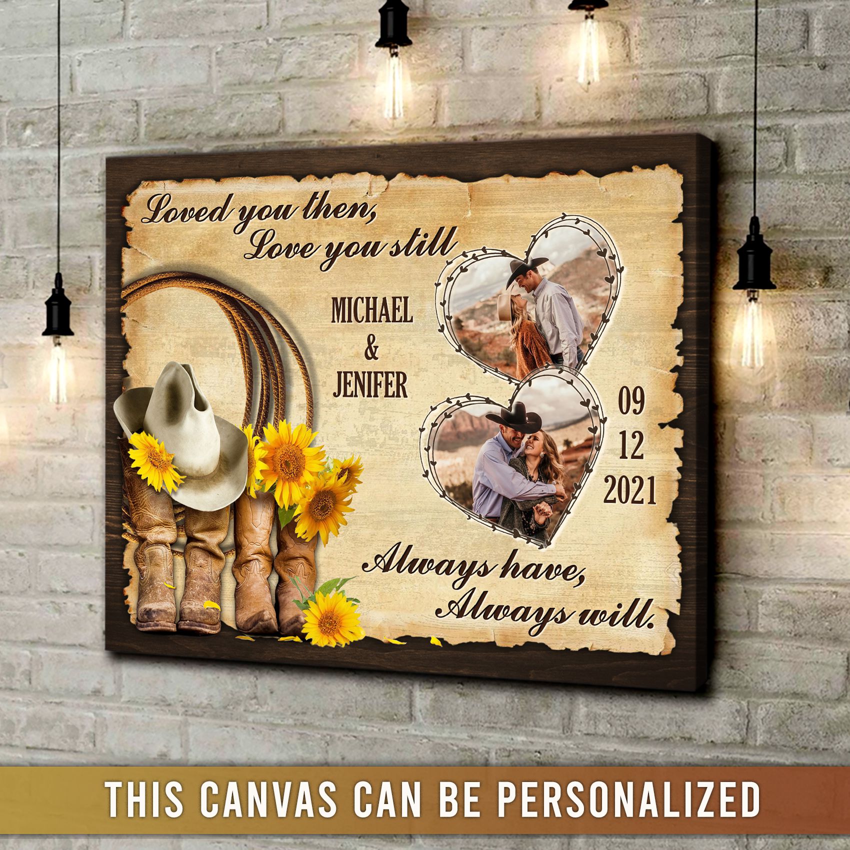 botsen steeg esthetisch Valentines Day Gift Anniversary Gift Personalized Gift For Couple Cowboy  Boots Art Print Farmhouse Decor Ohcanvas - Oh Canvas