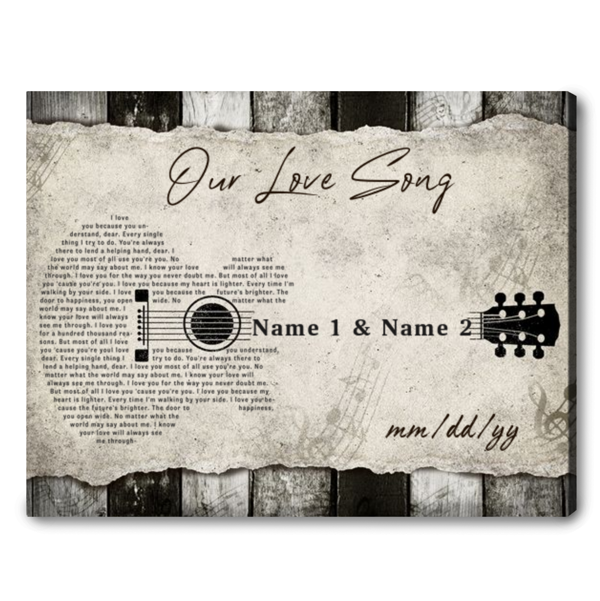 Anniversary Gifts with Personalized Song Lyrics on Canvas Music Wall Art. Ohcanvas