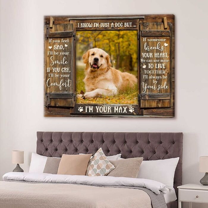 Adorable Personalized Pet Portrait Canvas For Personalized Husband Gifts