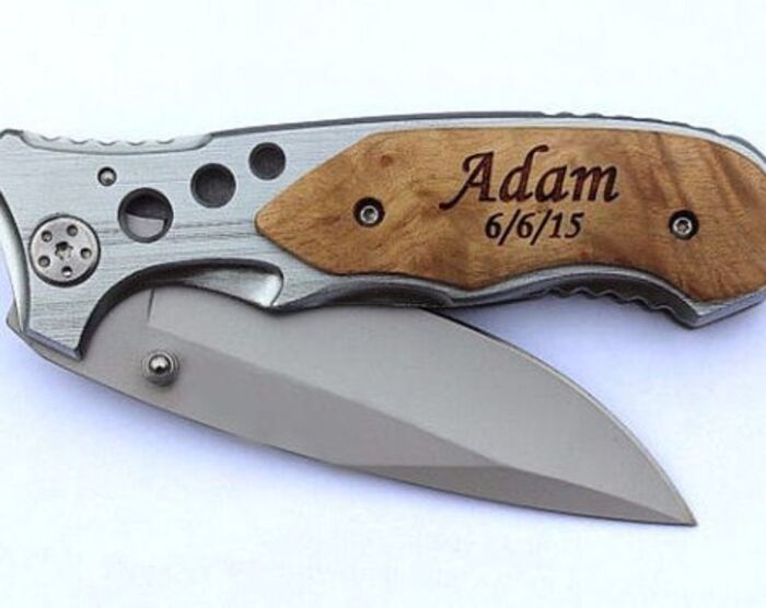 Custom pocket knife for personalized husband gifts