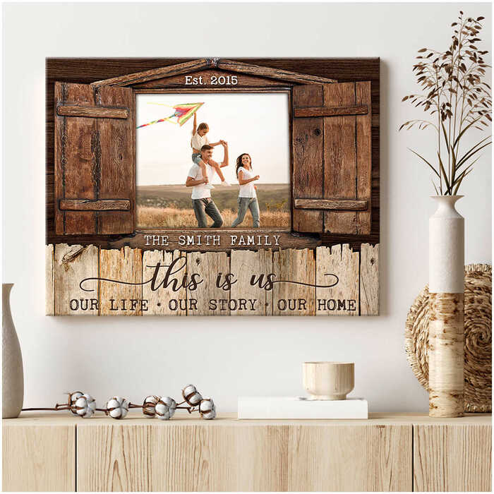 Personalized family photo canvas - personalized husband gifts