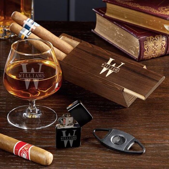Cigar set personalized husband gifts