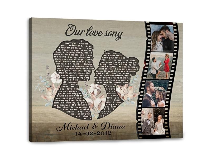 Our love song Wall Art for the 7th year anniversary gift