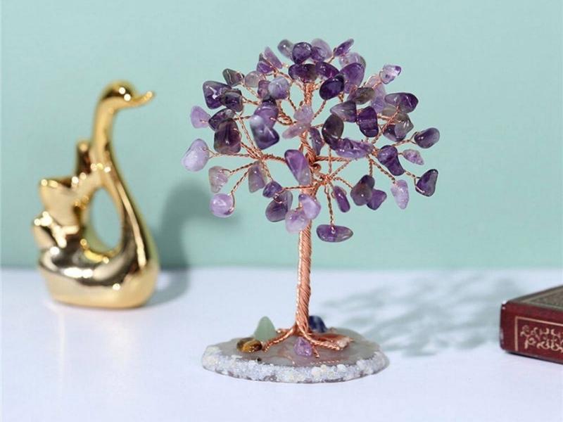 Copper &Amp; Gemstone Good Luck Tree For The Traditional Anniversary Gifts