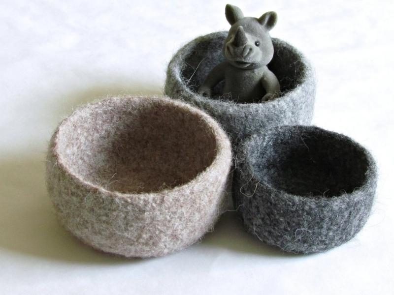 Wool Anniversary Bowls for the 7th anniversary gift for wife