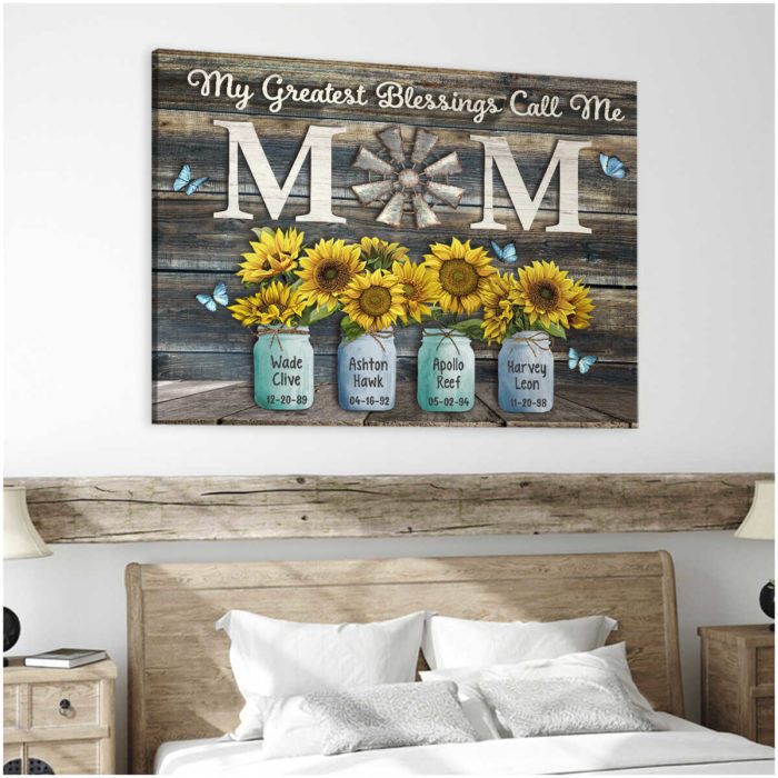 Mason jars mom canvas: cute custom present for mother