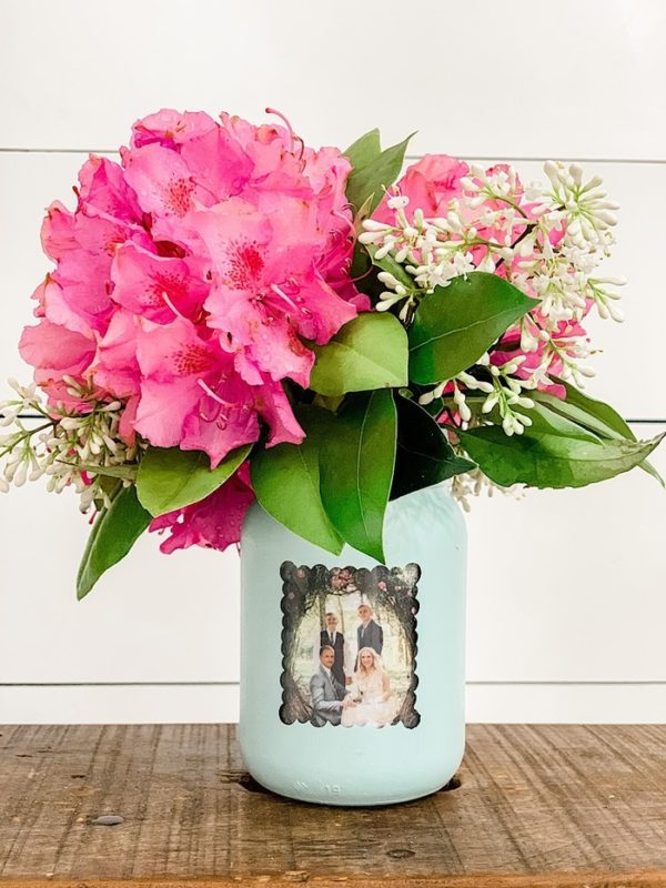 Mother's day DIY gifts Mason Jar Picture Frame Vase