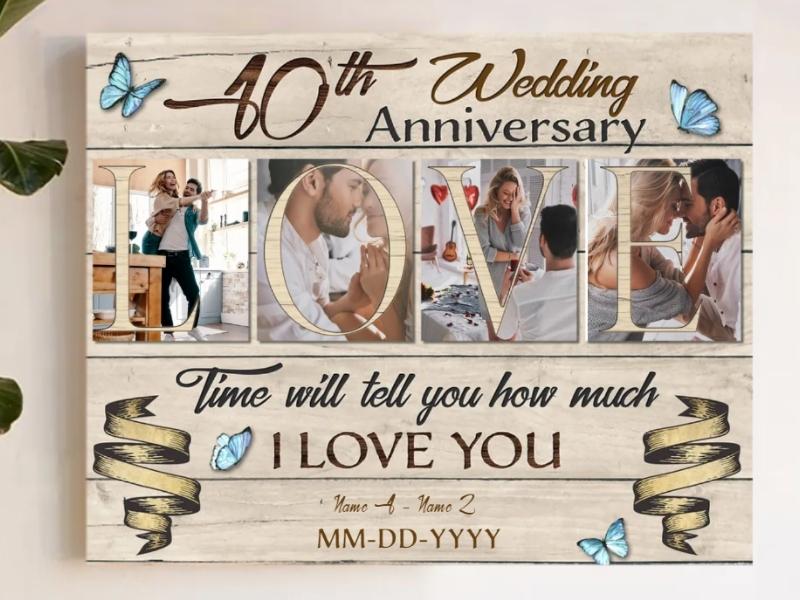 WOODAMORE 10 Year Anniversary Card Gifts for Him Husband - Wood Gifts for  10th Wedding Anniversary Card, Happy 10th Anniversary Cards Gift for Her