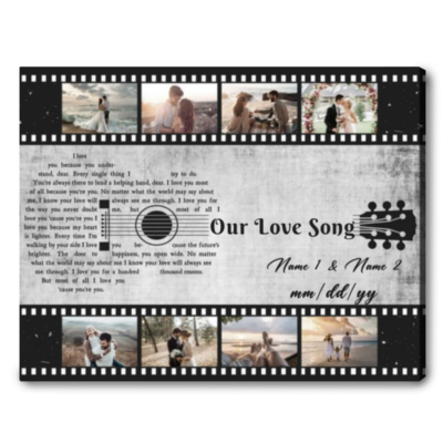 cool gifts for anniversary lyrics on canvas 01