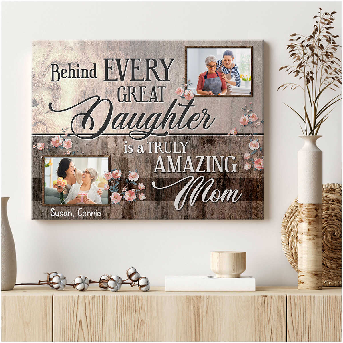 Mom Christmas Present Ideas Great Mother's Day Gifts Personalized Mother  Daughter Canvas - Oh Canvas