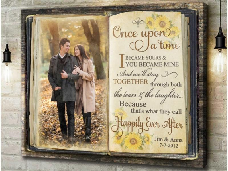  Custom Wedding Anniversary Gift Once Upon A Time Canvas Wall Art