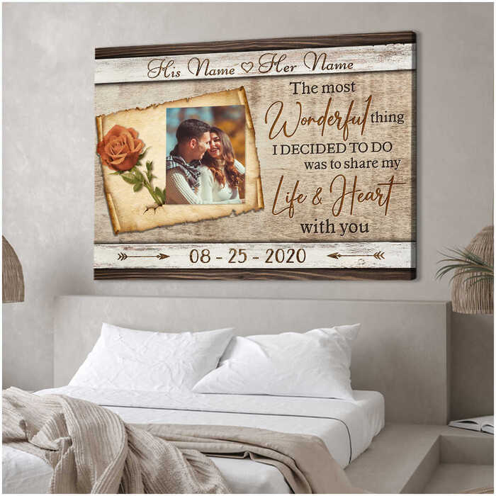 The Most Wonderful Thing Canvas Print - Wedding Gift For Bride And Groom. 