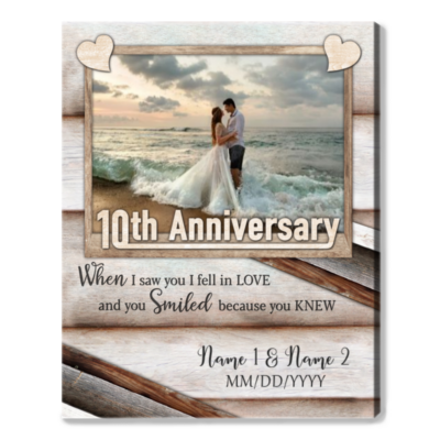 10th 10 Years Tin Wedding Anniversary Gift Wife Personalized Canvas -  Family Panda - Unique gifting for family bonding