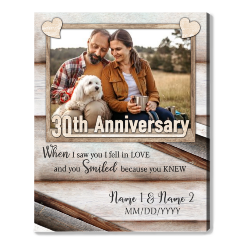 Happy 30th Wedding Anniversary Custom Photo Canvas Print - Oh Canvas