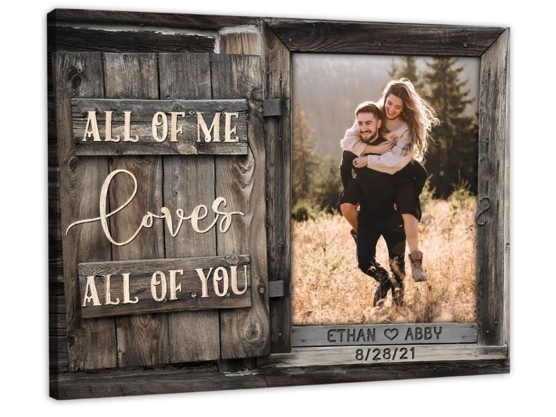 All Of Me Loves All Of You Canvas Painting For The 20 Year Anniversary Gift For Him