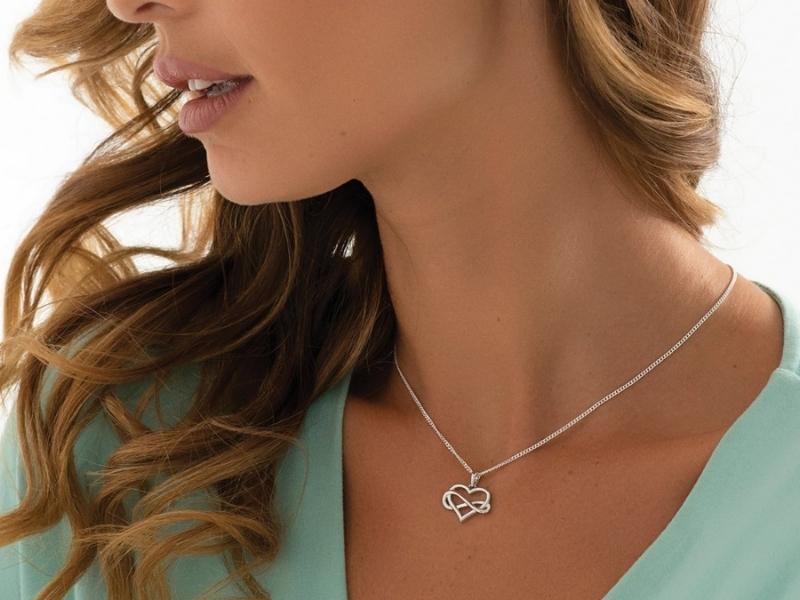 Infinite love pendant for 20 year anniversary gift for wife platinum
