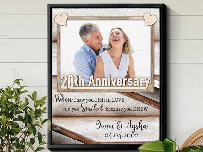 Happy 20Th Wedding Anniversary Custom Photo Canvas Print Oh Canvas