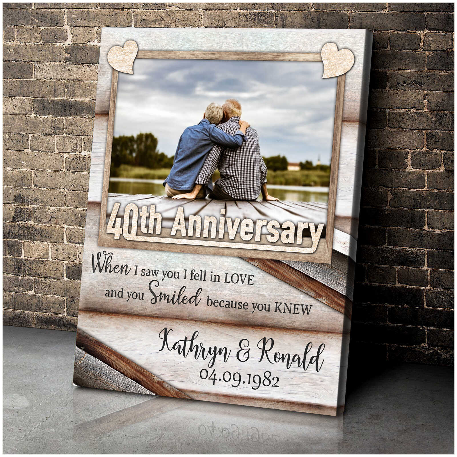 Happy 40th Wedding Anniversary Custom Photo Canvas Print - Oh Canvas