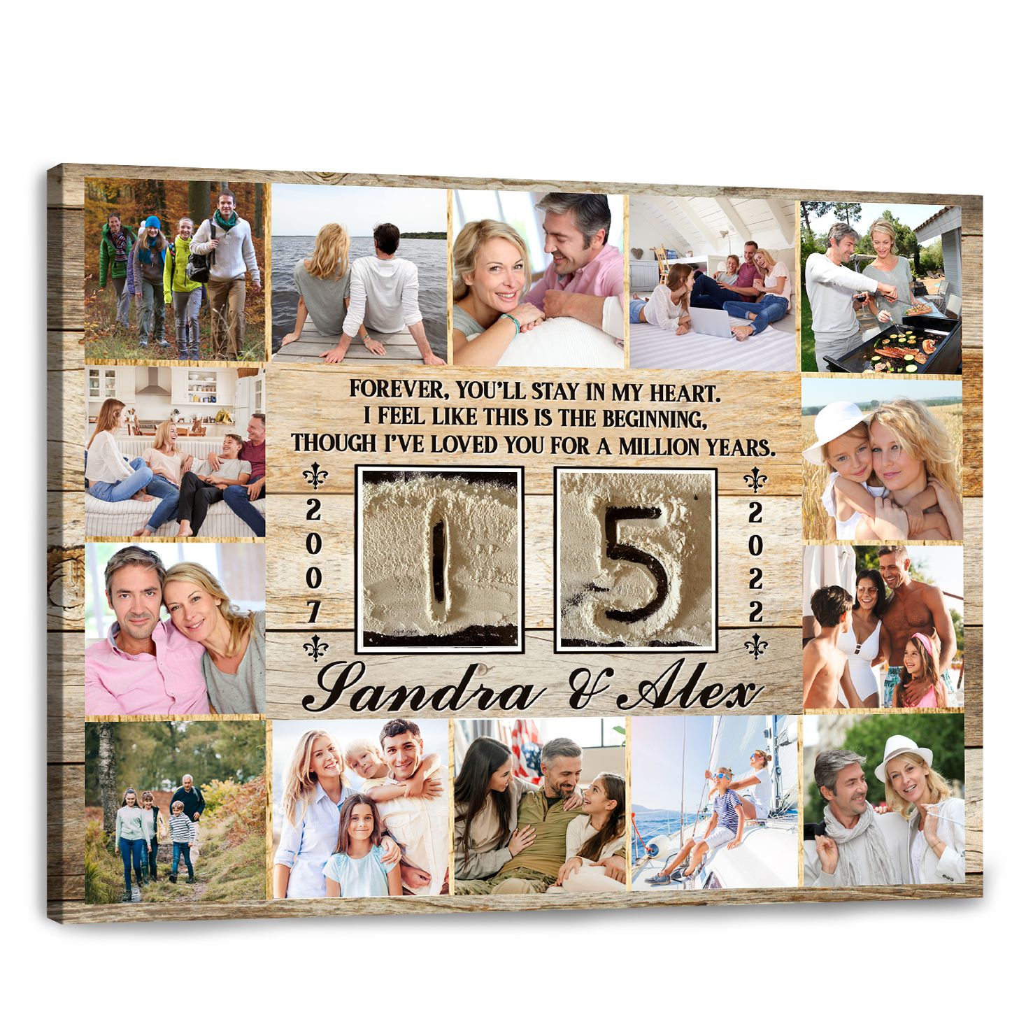 Personalized 15 Years Anniversary Photo Canvas, 15th Wedding Anniversary  Gift For Him, 15 Year Of Marriage Gift - Best Personalized Gifts For  Everyone