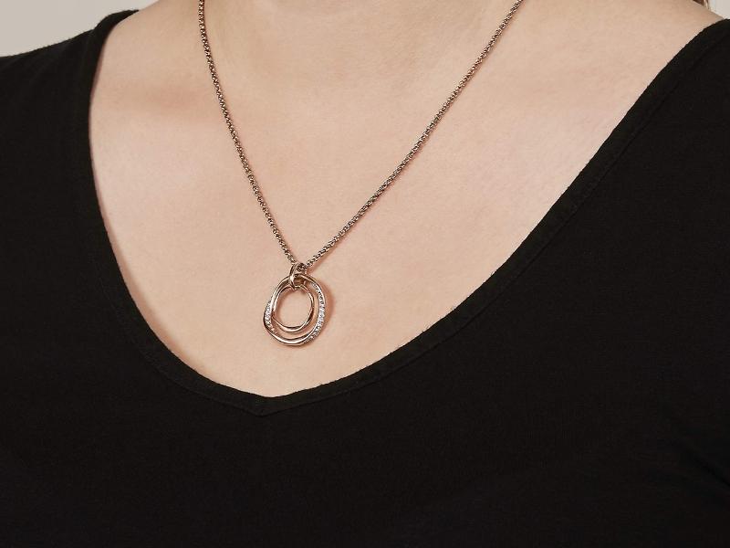 Steel Twist Pendant And Necklace For 11 Year Anniversary Gift For Wife