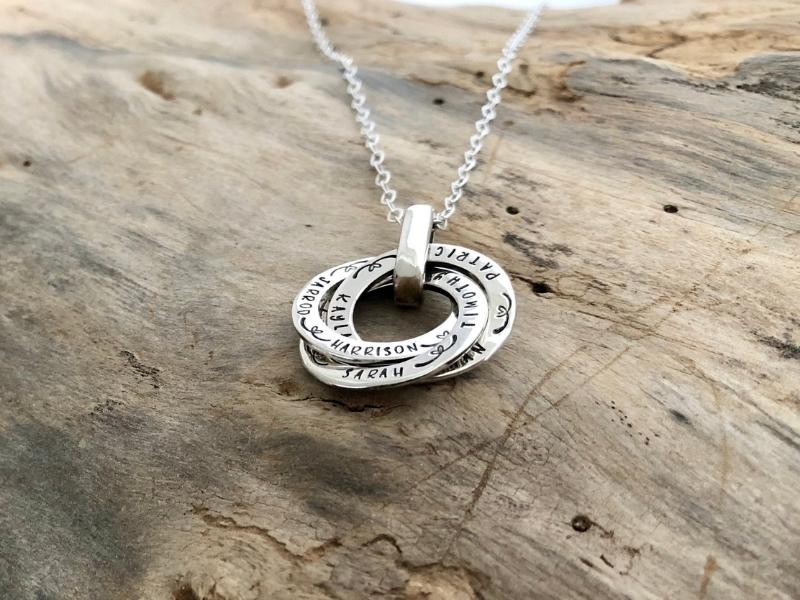 Personalized Russian Ring Necklace for the 11th anniversary gift traditional and modern