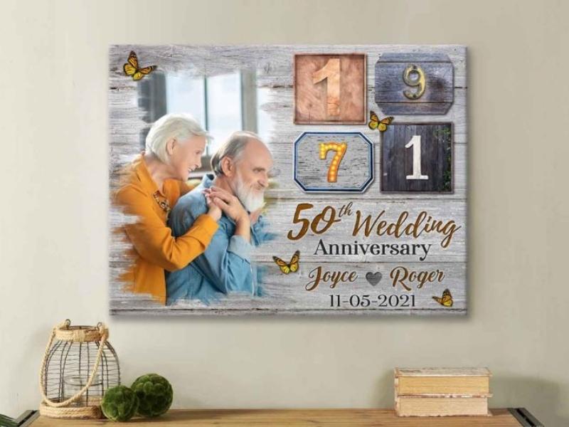 Custom canvas prints for 50th anniversary gifts 