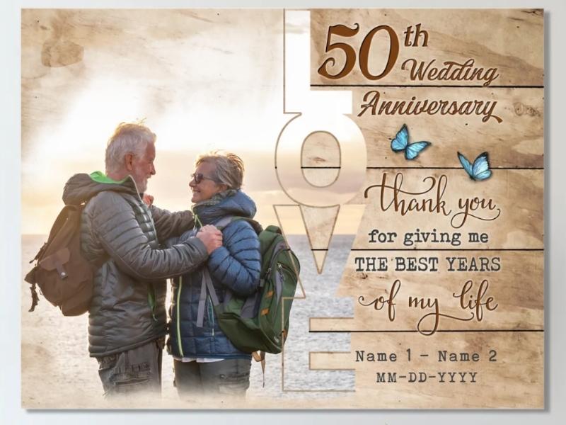 Personalized Canvas Print for 50th anniversary gifts 