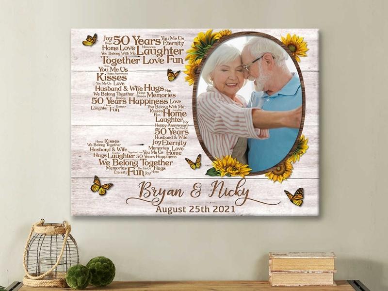 Anniversary Gift for Parent Then and Now Picture Gift Anniversary Gift Wall  Art Gift for Golden Anniversary Couple Sign Wedding Gift -  Hong Kong