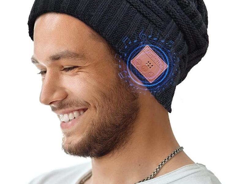 Bluetooth Beanie Hat with Headphones for 6 month anniversary gifts for him