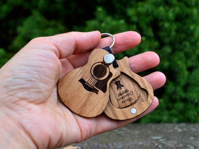 Personalized Guitar Pick Keychain for 6 month anniversary gifts for girlfriend