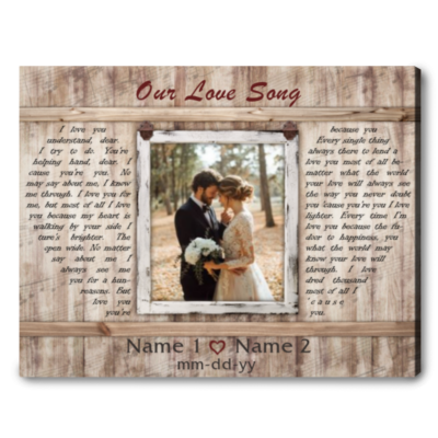 lyric song on canvas personalized anniversary gift 2nd anniversary gift for couple 02