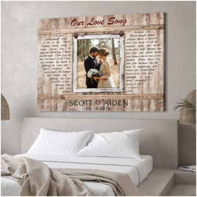 lyric song on canvas personalized anniversary gift 2nd anniversary gift for couple