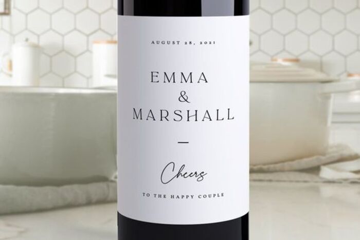 Wine with custom labels as romantic wedding gifts