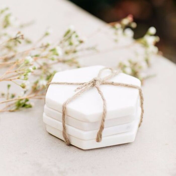Marble coasters as wedding gifts for young couples