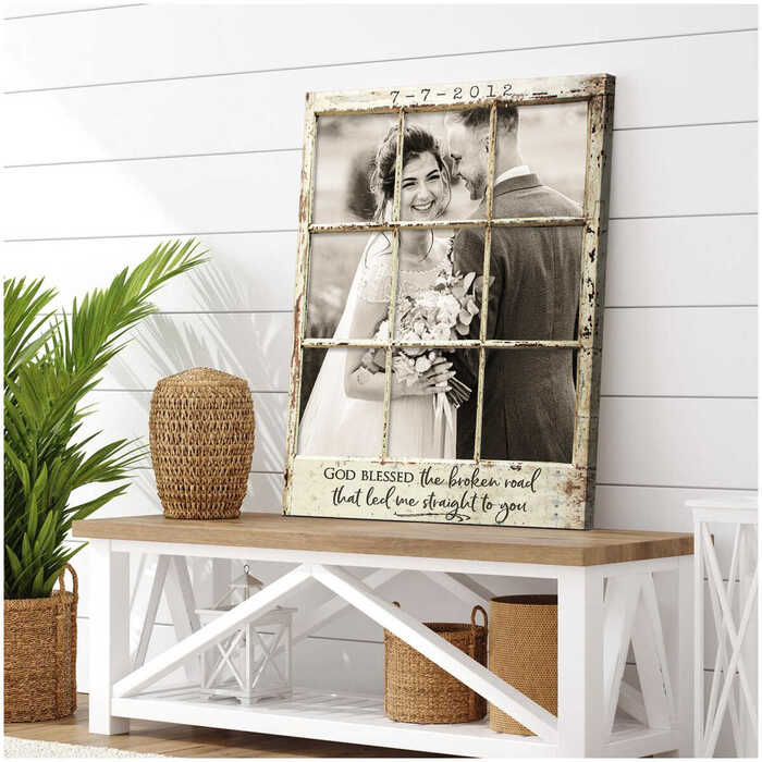 Photo canvas for bride and groom