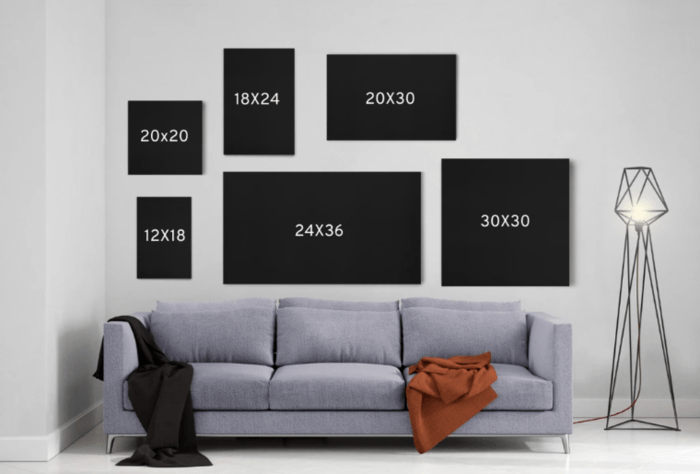 Canvas Sizes Chart