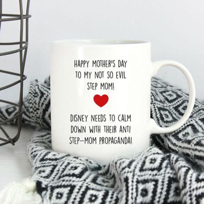 Stepmom Mug Birthday Gift from Stepdaughter Gifts for Women I Smile Because Youre My Step Mom Tea Cup Step-Mom Christmas Mothers Day Gifts for Her