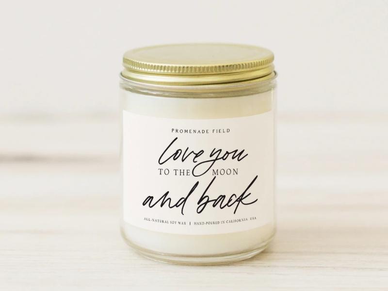 I Love You to the Moon & Back Candle for the traditional gift for 16th anniversary