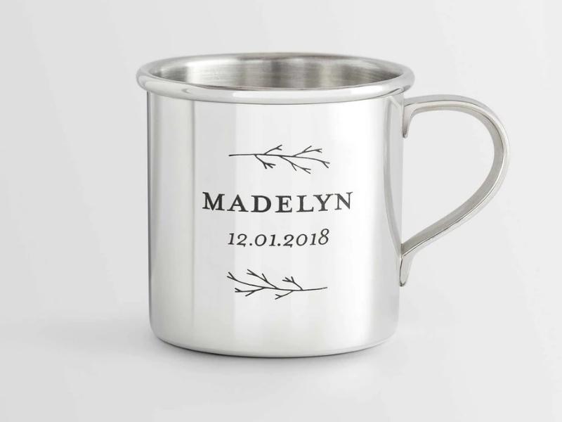 Personalized Silver Mug For The Year 16 Anniversary Gift