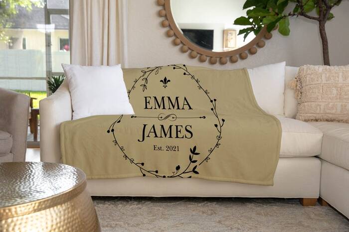 Customized Throw Blanket - Wedding Gift Ideas Last Minute. 