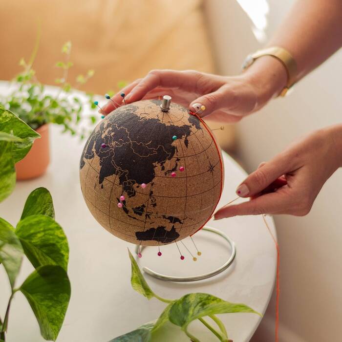 Cork Globe - last minute wedding gift. 