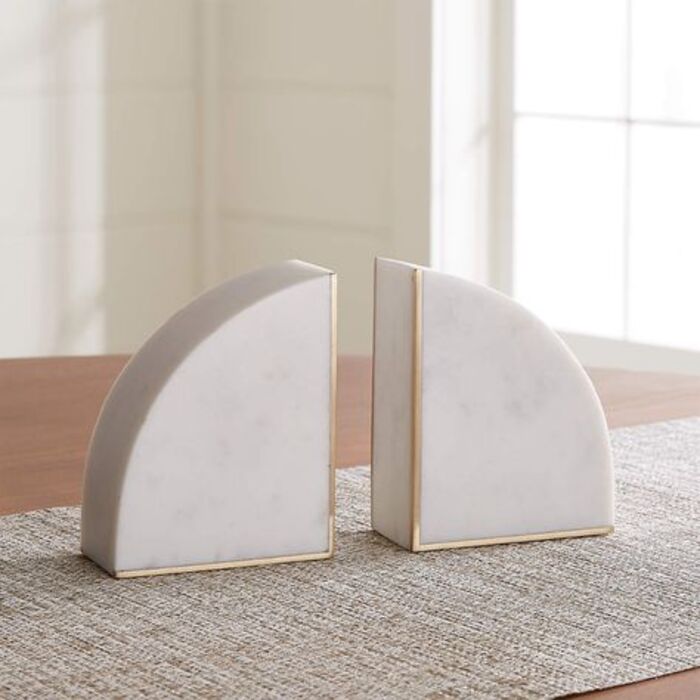 Marble bookends for elderly bride and groom