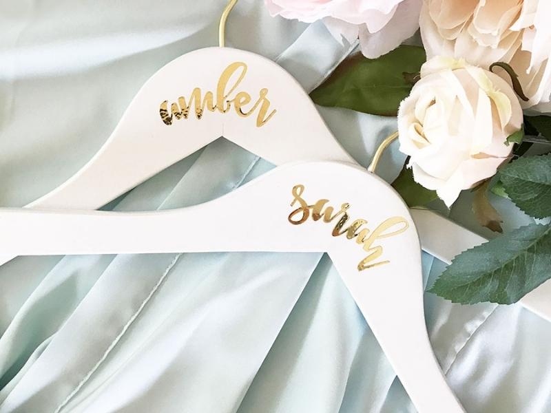 Custom Bridesmaid Dress Hanger for day of bridesmaid gifts