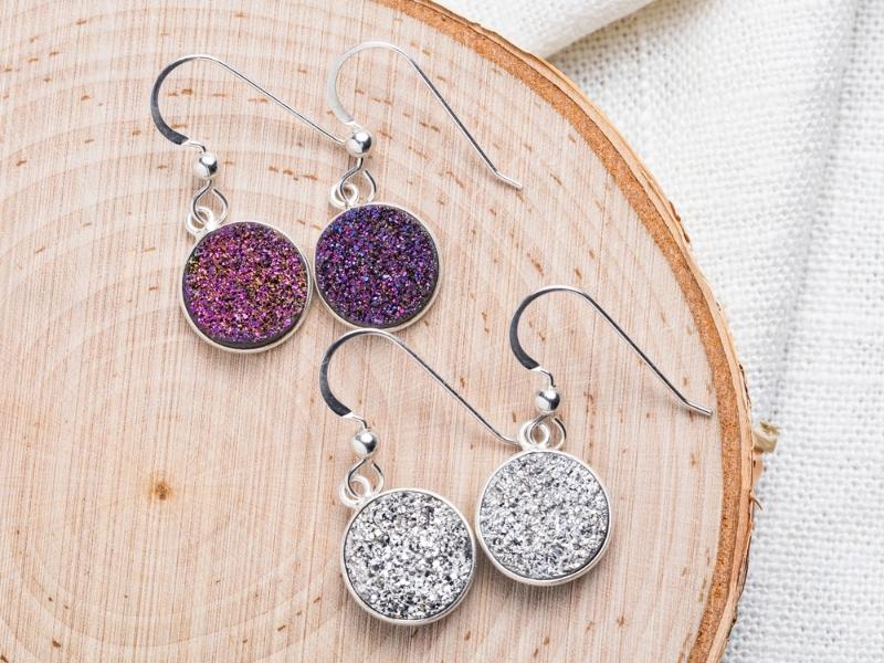 Druzy Earrings for gift ideas for bridesmaids on wedding day