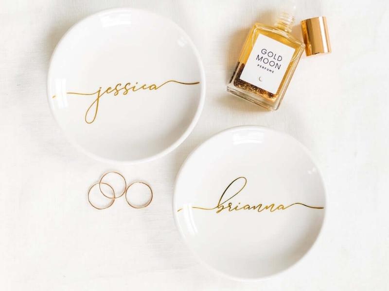 Personalized Ring Dishes for gifts for bridesmaid on wedding day