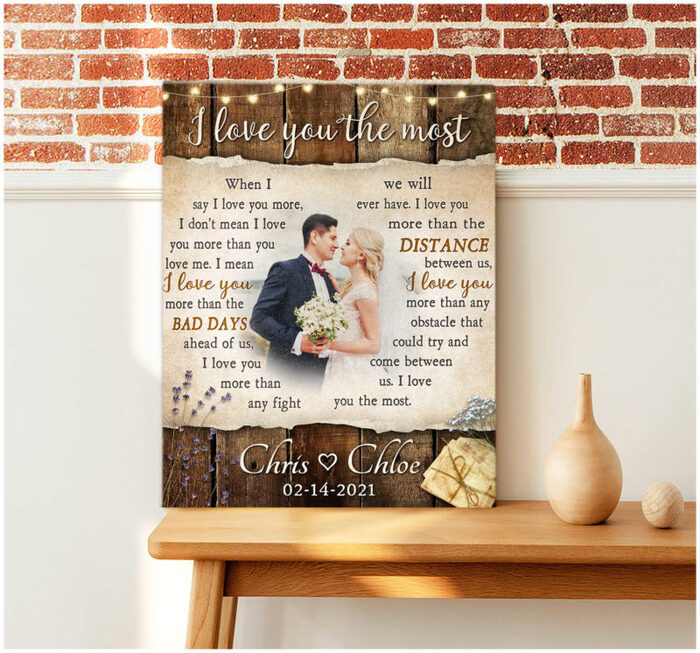 I love you the most Canvas Wall Art - gift for son on wedding day.