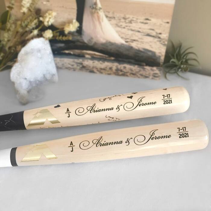 Engraved Baseball Bat - gift for son on wedding day