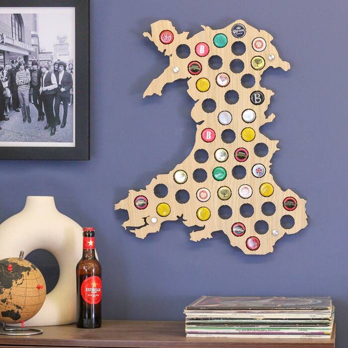 Beer Cap Map - gift for son on wedding day. 